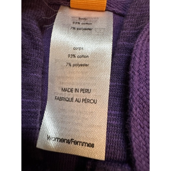 Lucy Hooded Half Zip Sweatshirt Y2K M Purple Reign Gym Yoga Kangaroo Pockets - Picture 7 of 10